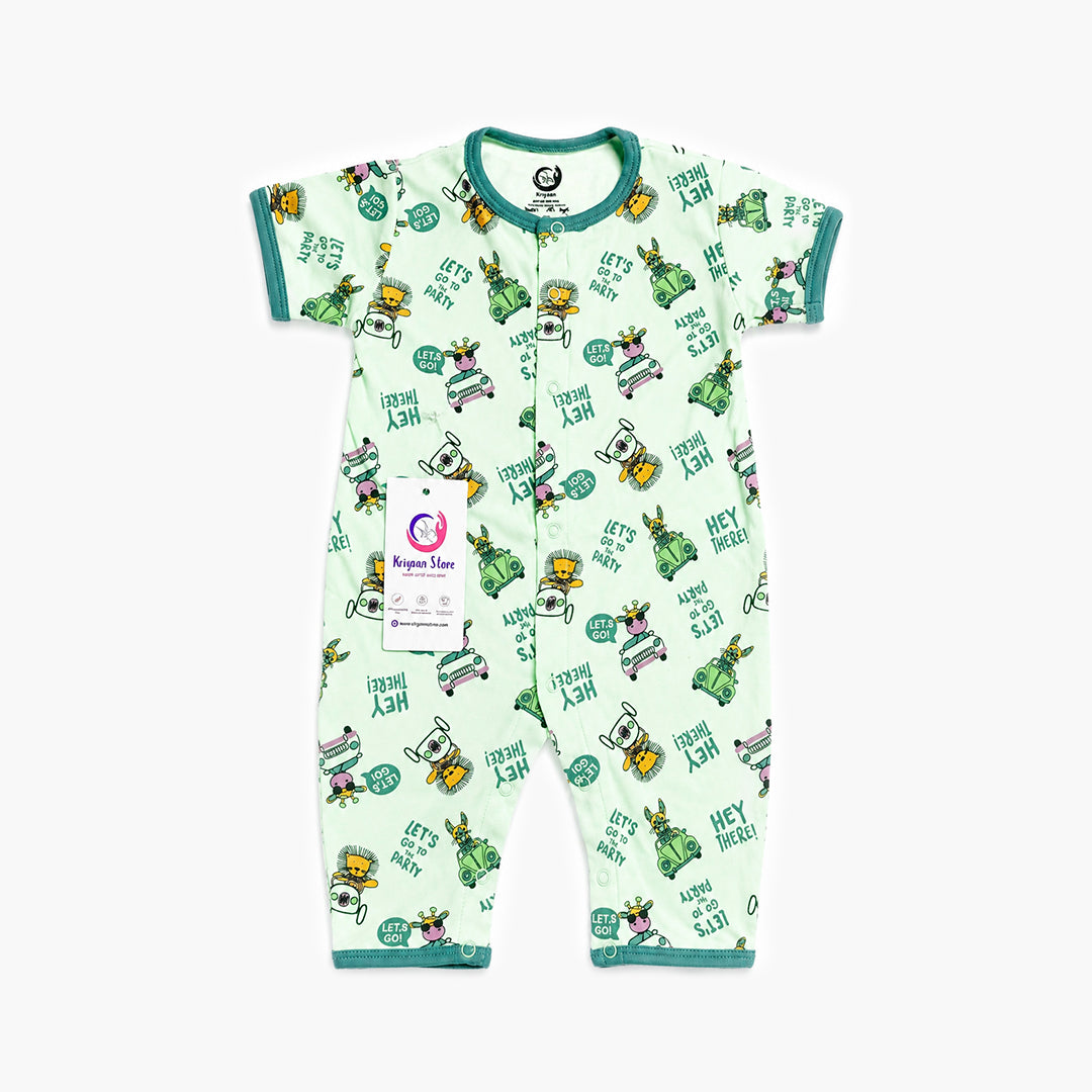 Kriyaan Girls Pink Frill Collar Romper